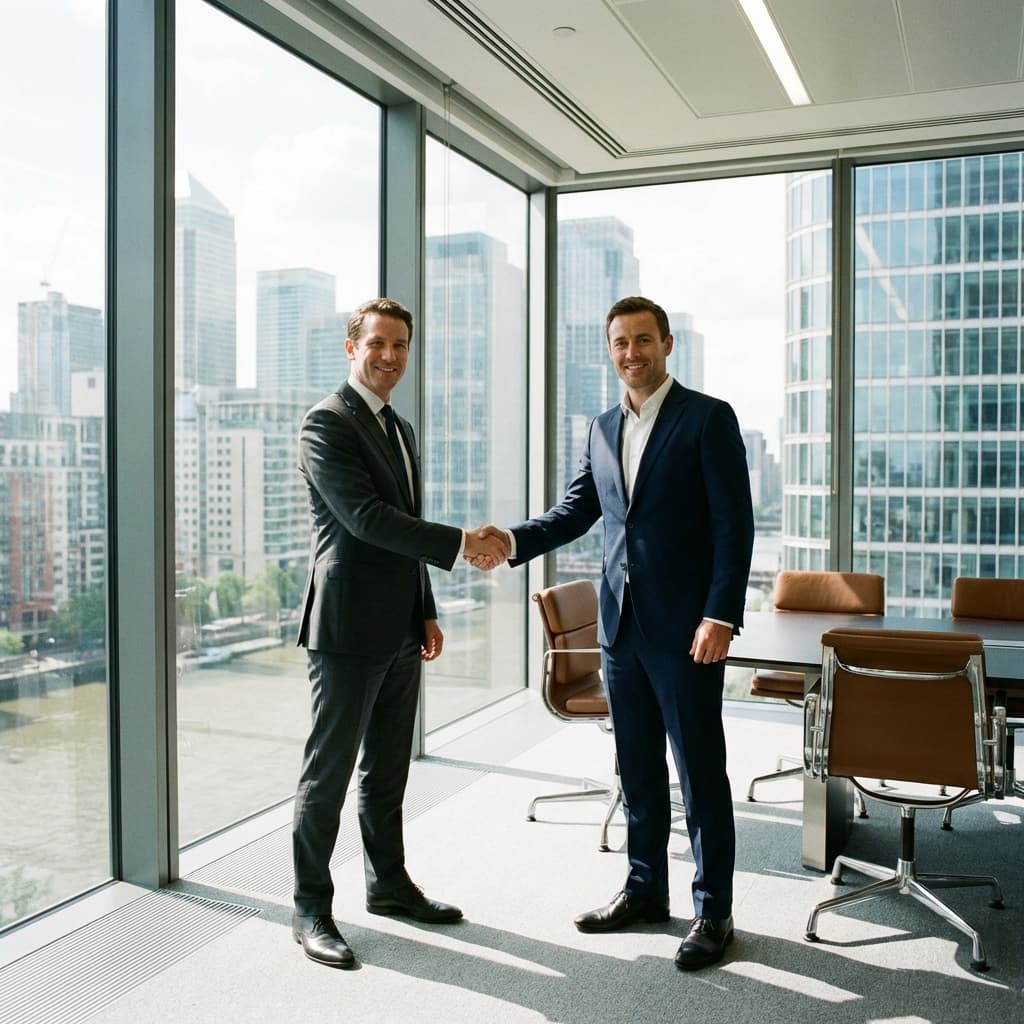 Business professionals shaking hands