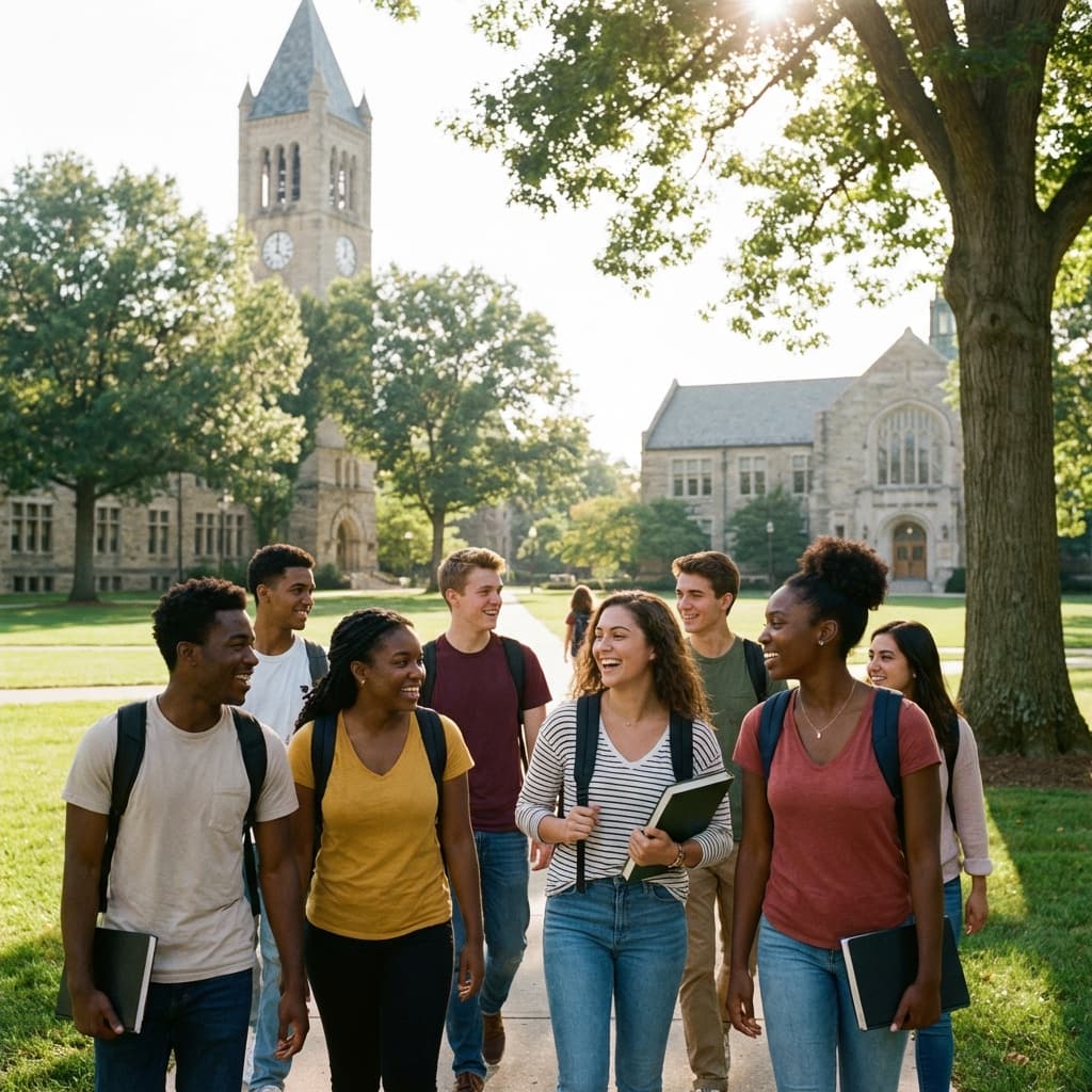 University students on campus